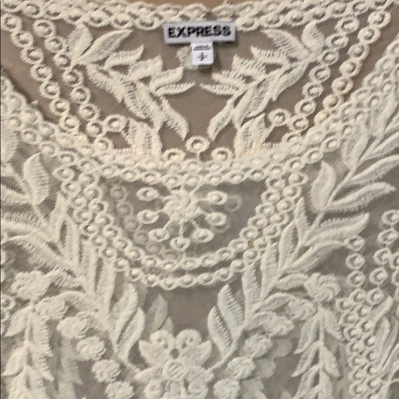 Express SP Simply Beautiful White Lace Top - Picture 4 of 7